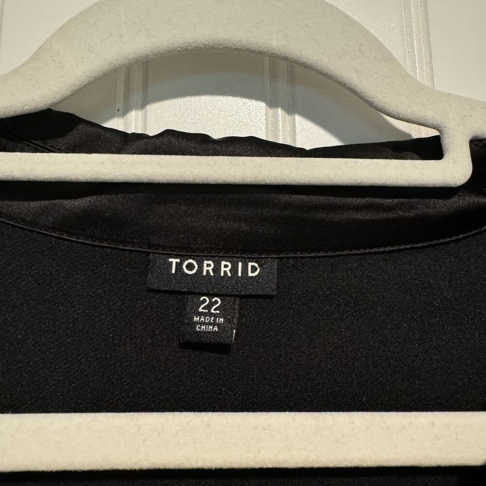 Torrid Mini Tuxedo Dress Satin Color Wrap Top Plus Size 22 - Picture 5 of 7